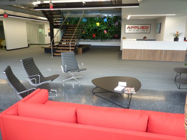 Green Wall at Applied Imaging reduces noise and welcomes visitors to corporate office.