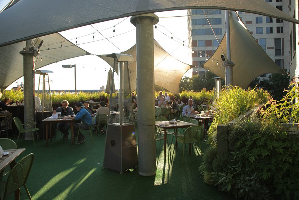 Bobarino's Outdoor Dining Area with Vertical Gardens