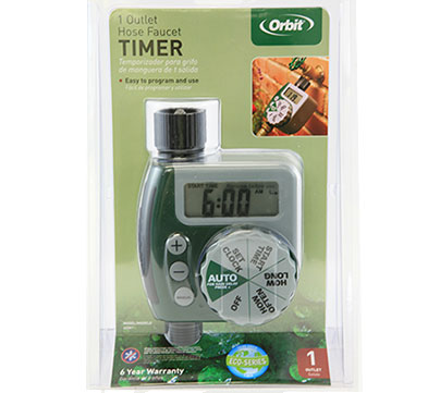 A hose timer may be used on outdoor walls up to 64 square feet.