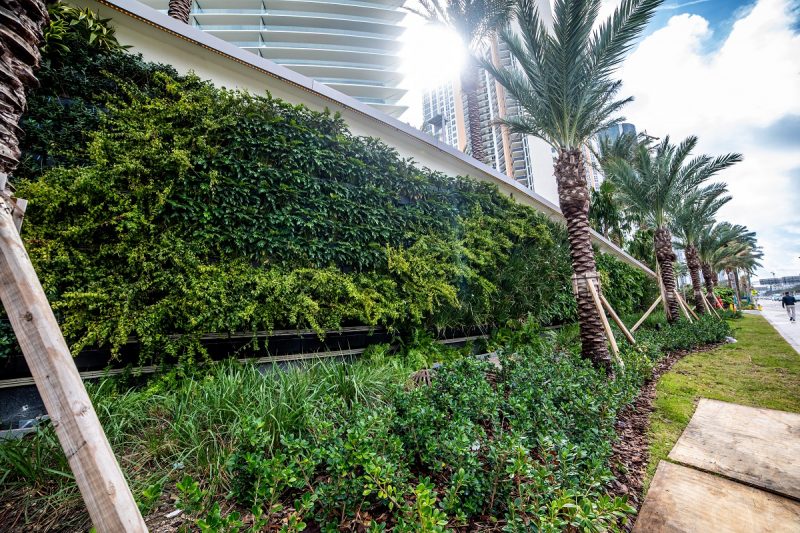 Green wall at Armani Casa in Miami