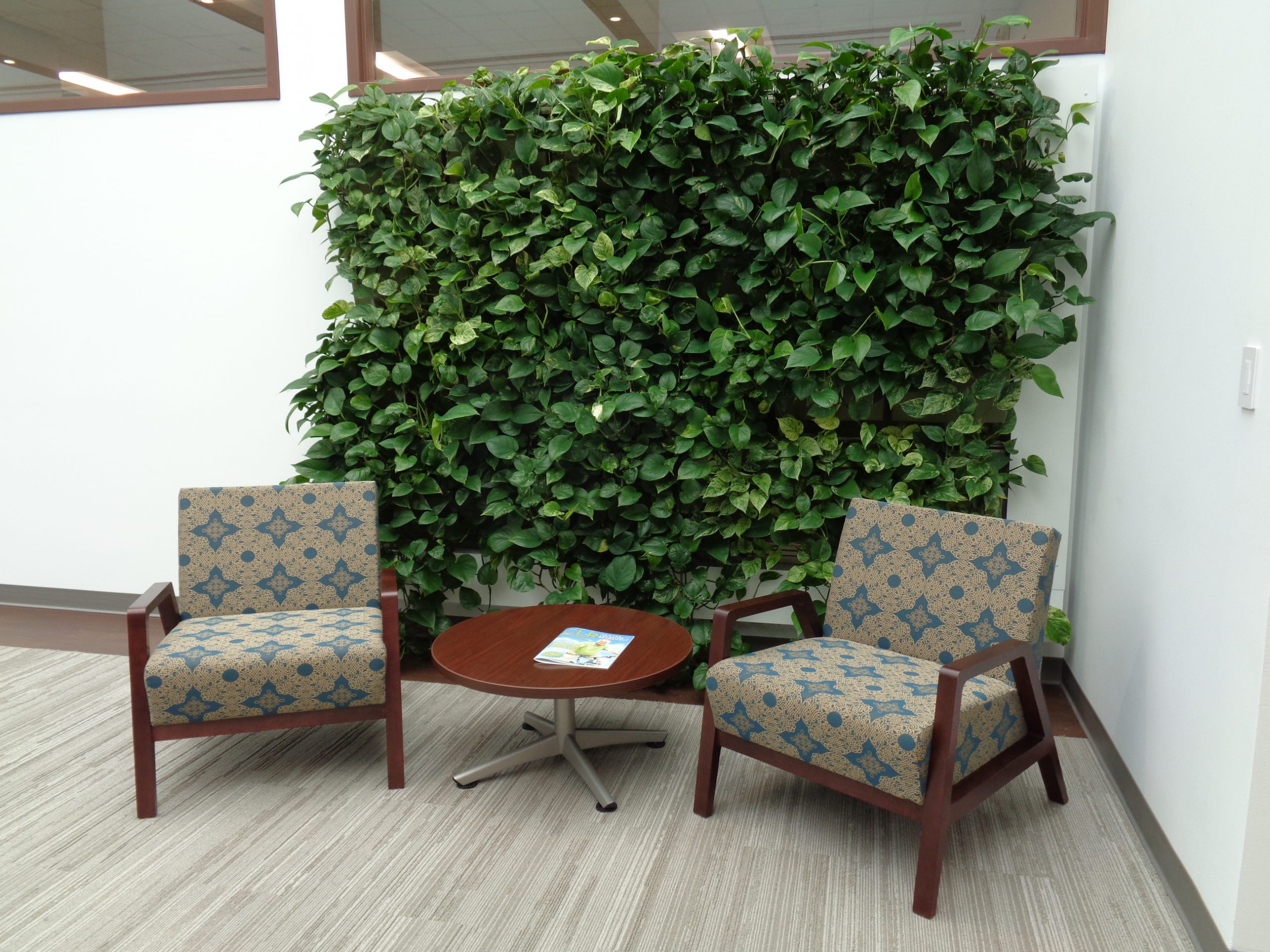 LiveWall Green Wall in Northern Illinois Hospice's Lobby