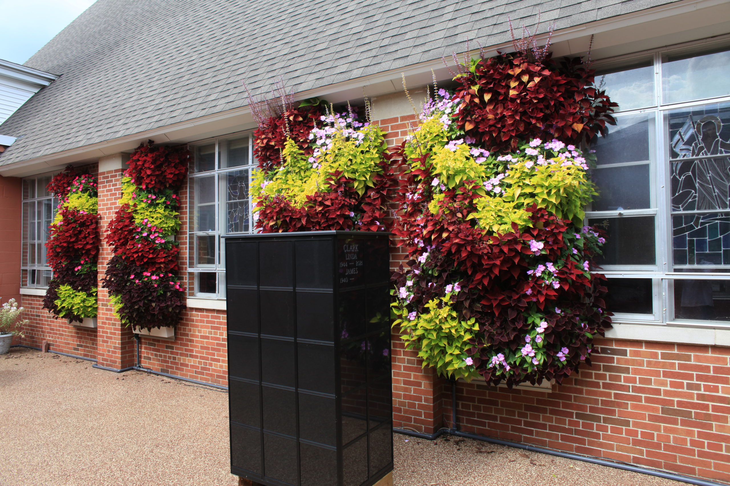 Gorgeous, colorful living wall at a church in Michigan