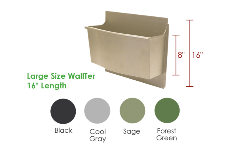 Image of large size WallTer planters and its color options